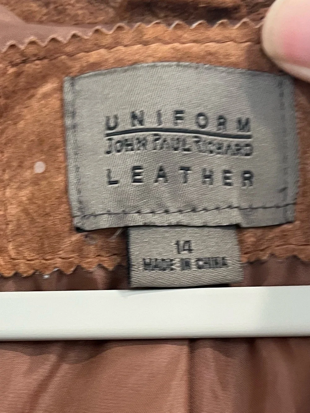 John Paul Richard Uniform Vintage Suede Button-Front Brown Coat Sz. 14 - Picture 4 of 11